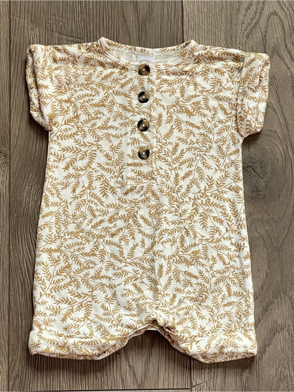 Lou Lou and Company Wheat Print 3-6m Baby Romper